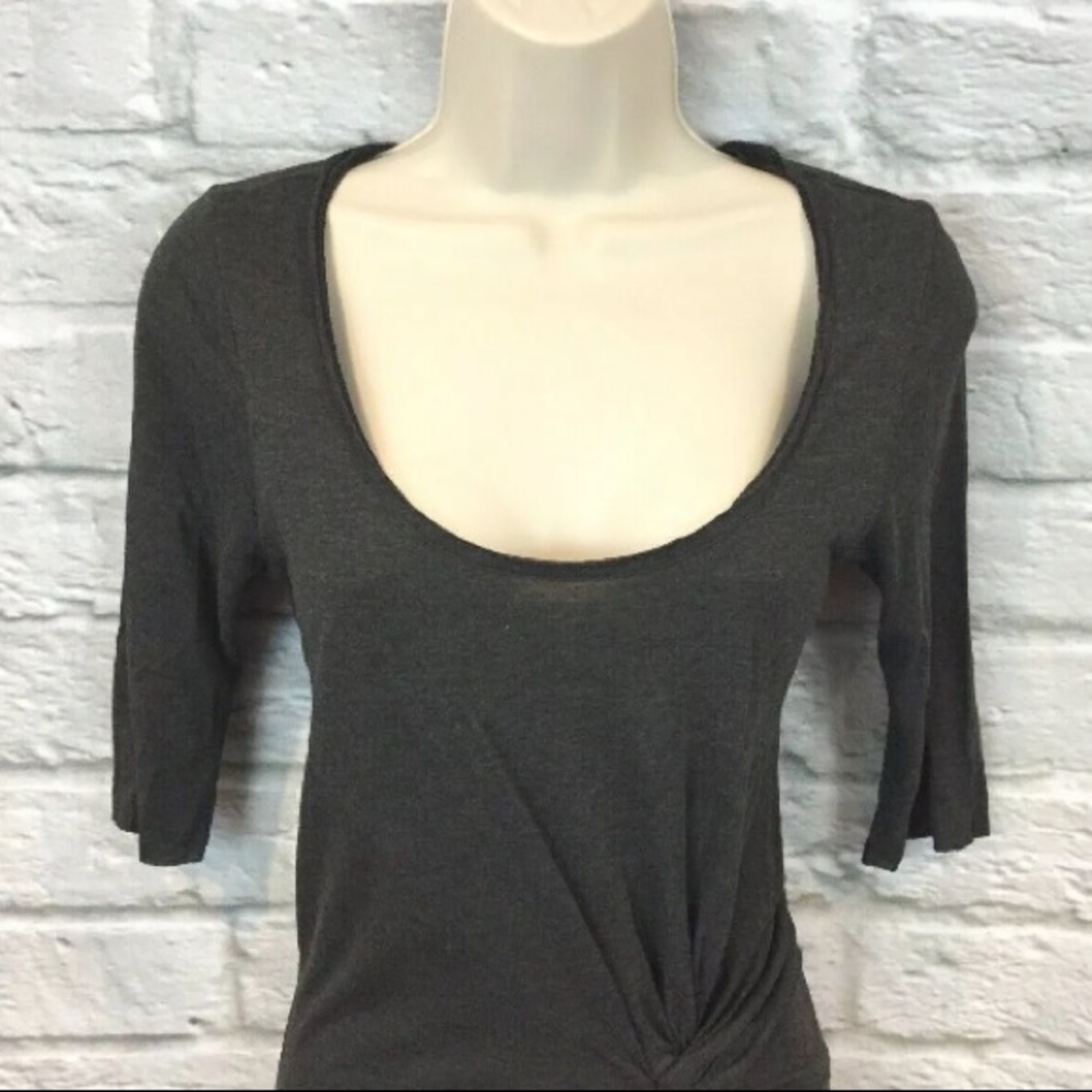 AllSaints Dark Gray Fitted Twain Jersey Dress - Picture 4 of 8